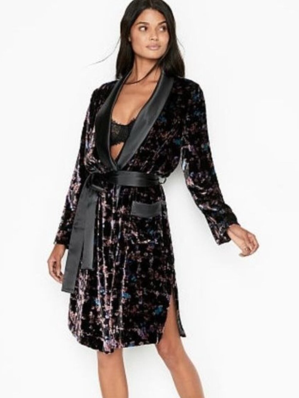 Victoria's Secret Floral Burnout Velvet Long Robe XS - Picture 3 of 13